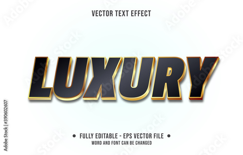 Editable text effect - luxury black and gold color modern gradient style