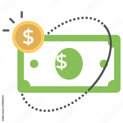 
Dollar paper note with shield ring around showing concept of fiat money with no change in value due to market condition
