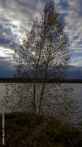 sunset over the river