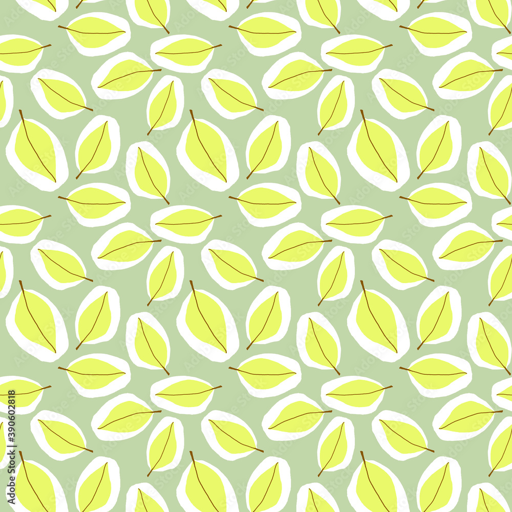 seamless pattern design light green leaf in white veil on grey background seamless pattern design light green leaf in white veil on grey background