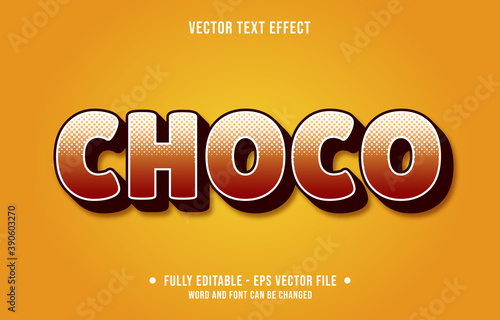 Editable text effect - choco brown and yellow color modern gradient style