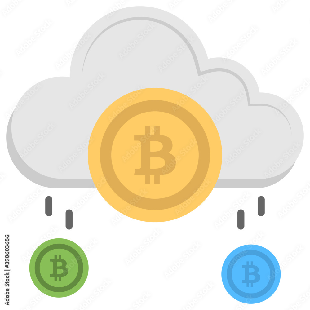 Crypto cloud raining with digital currency droplets showing icon for cloud bitcoin
Crypto cloud raining with digital currency droplets showing icon for cloud bitcoin
