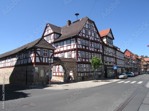 Rathaus, Marktstraße und Schlagdstraße in Wanfried an der Werra in Hessen am Hainich