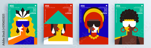 Modern abstract covers set, minimal covers design. Colorful geometric background, vector illustration.