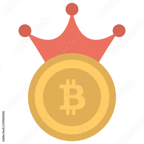 

Bitcoin with outward nodes is a cryptocurrency flat design icon 
