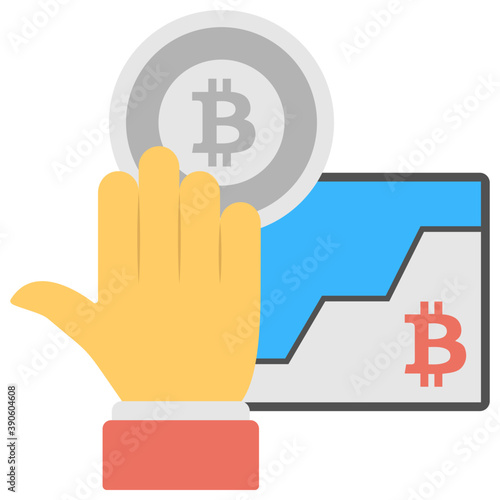 
Icon symbolising a hand performing direct bitcoin payment to faucet hub 
