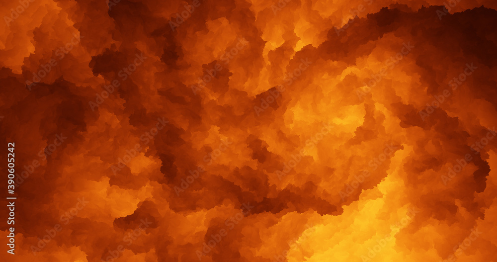 Abstract Cartoon Flames Background 3D Illustration Render. High Quality CG Render.