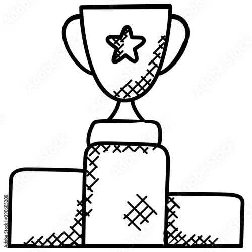 
A tangible award with star sign indicating the concept of trophy cup.
