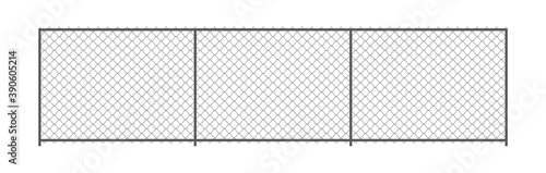 Foto Chain link fence. Metal Wire Fence. Wire grid construction
