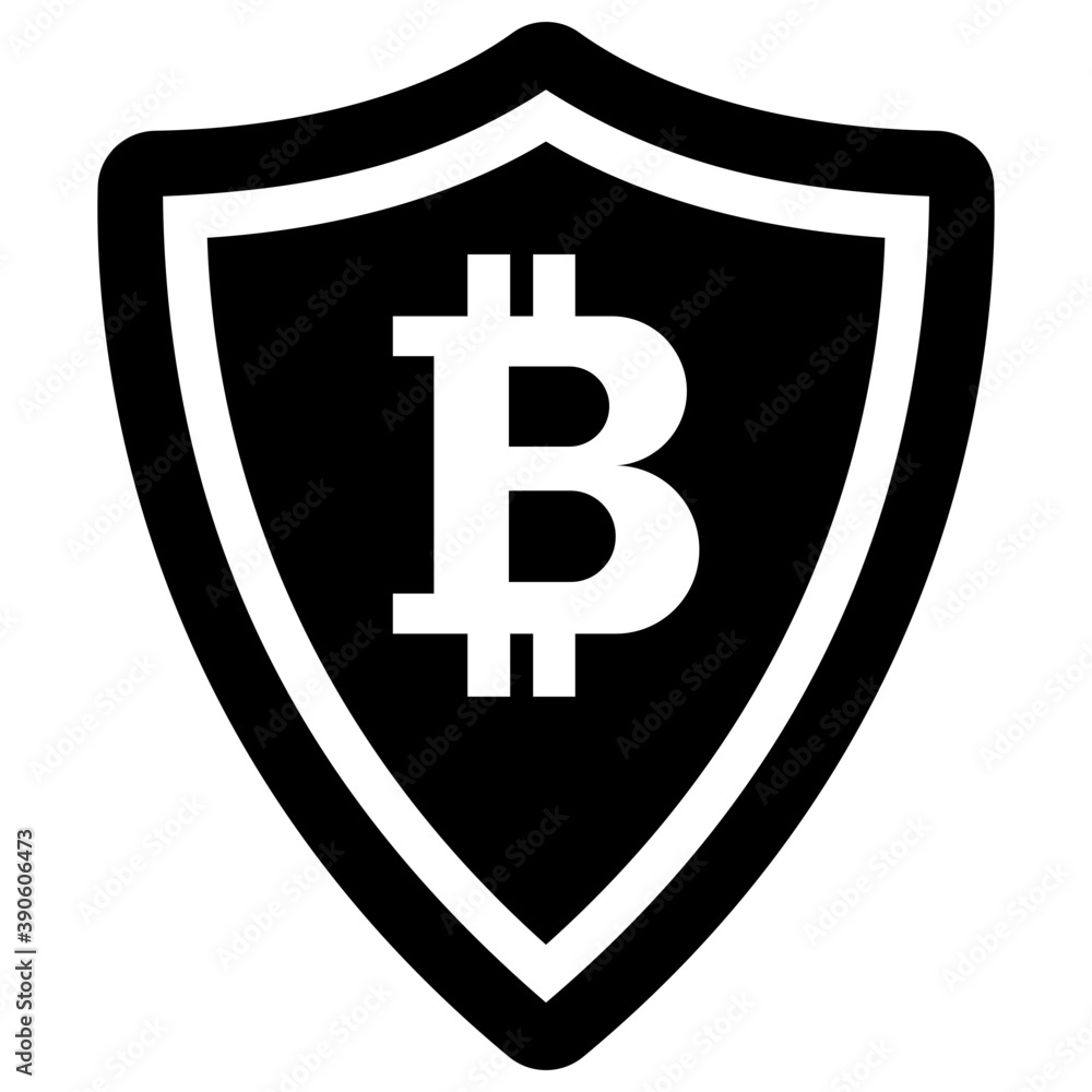

A solid icon showing the first decentralized digital currency coin having symbol on it depicting bitcoin. 

