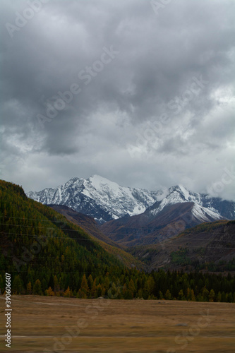 mountains and clouds