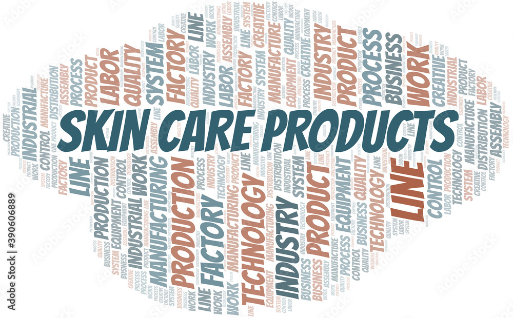 Fototapeta premium Skin Care Products word cloud create with text only.