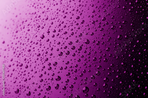 Water droplets on a metal surface.