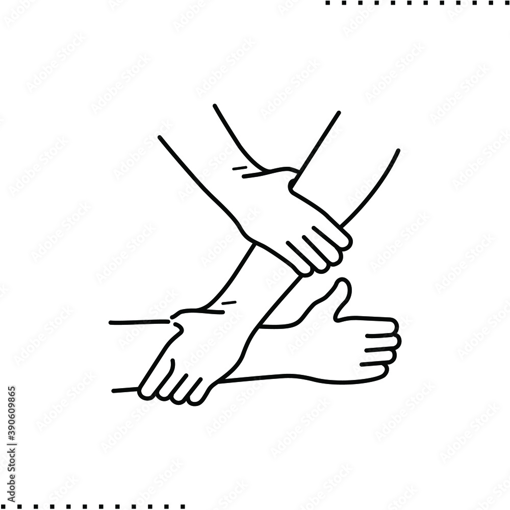 Obraz premium support hands vector icon in outlines