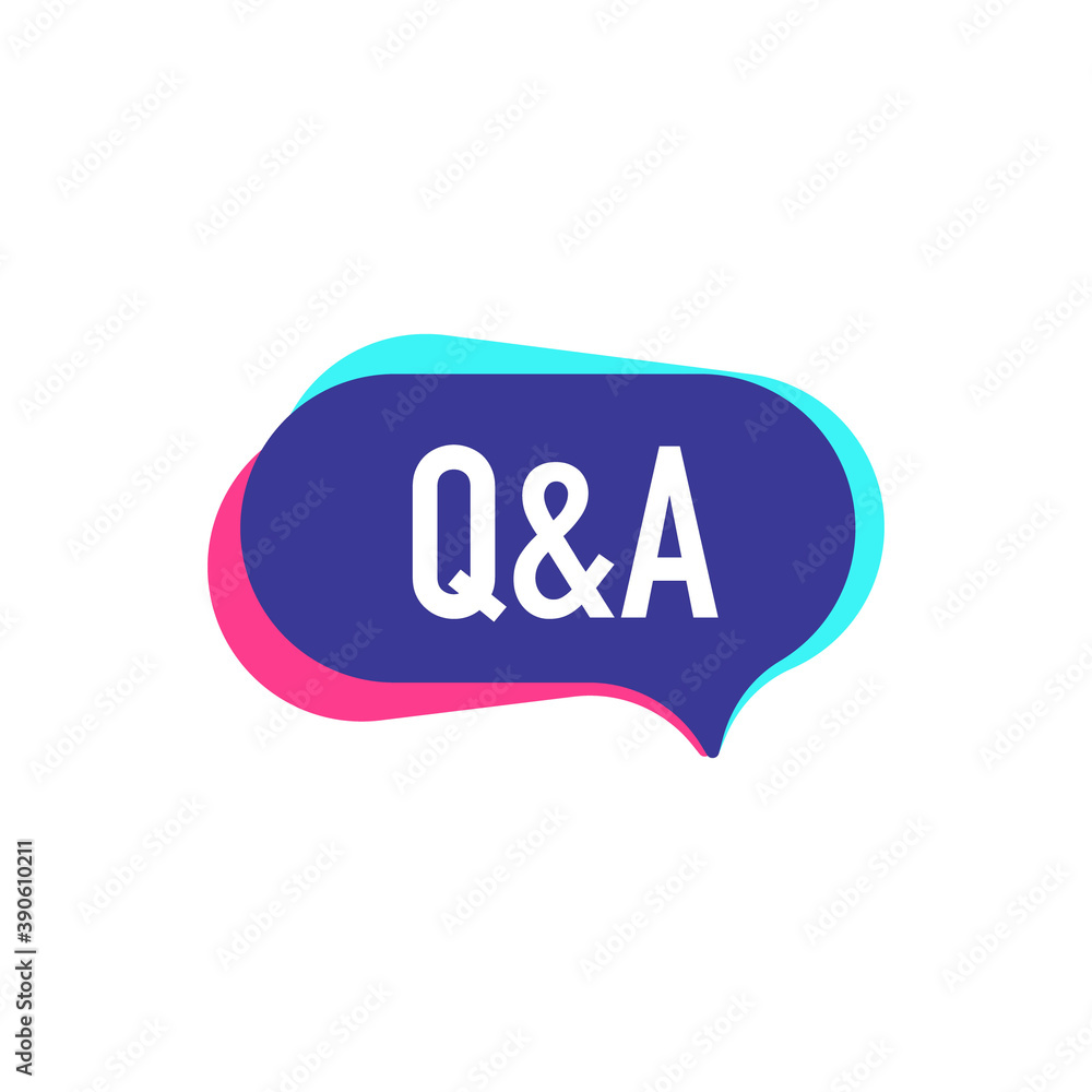 Q&A. Vector badge illustration Q&A. Vector badge illustration