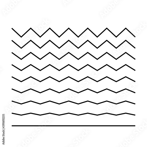 Wave set in abstract style. Vector