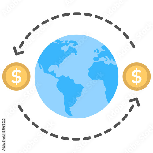 
Global exchange representation via dollar exchanging arrows refers to foreign exchange 
