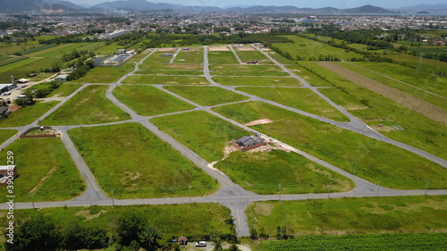 Vista aérea de empreendimento imobiliário, loteamento em Palhoça, Santa Catarina Brasil  photo