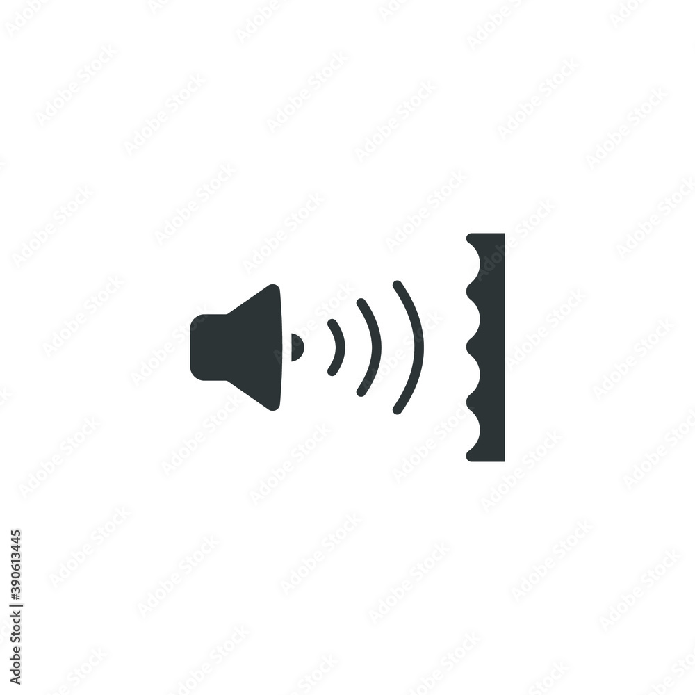 Soundproofing icon. sound insulation and heading for door. soundproof layer. Noise absorbing. Solid or glyph pictogram. Vector illustration. Design on white background. EPS 10 Soundproofing icon. sound insulation and heading for door. soundproof layer. Noise absorbing. Solid or glyph pictogram. Vector illustration. Design on white background. EPS 10