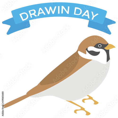 
An evolved sparrow depicting the evolution theory celebration of darwin day
