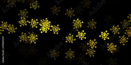 Dark green, yellow vector template with flu signs.