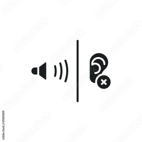 Soundproofing icon. sound insulation and heading for door. soundproof layer. Noise absorbing. Solid or glyph pictogram. Vector illustration. Design on white background. EPS 10