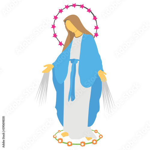 
Mother mary avatar with angels around her is an icon of feast of the assumption 
