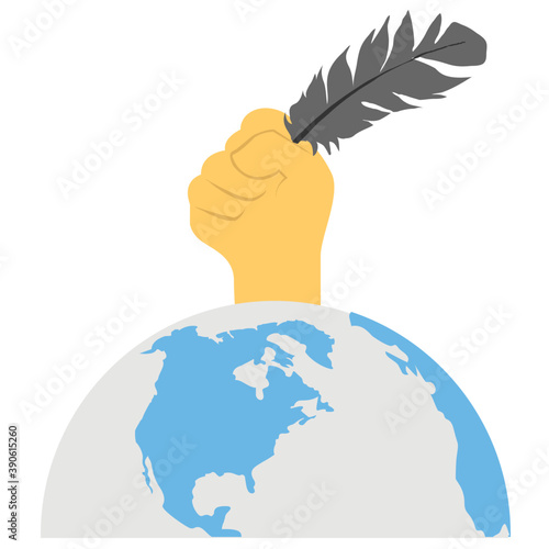 
Eagle’s feather in a hand resting on a globe describing native americans celebration of indigenous day
