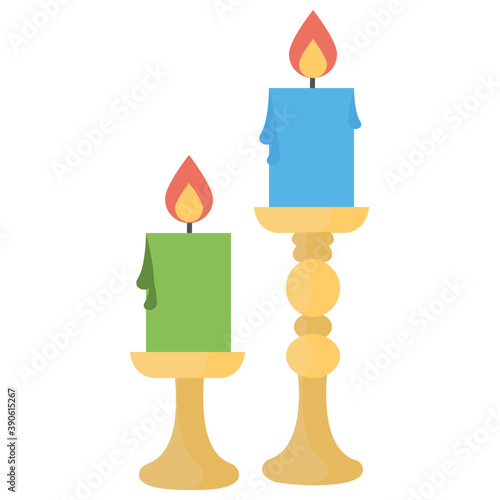 
Two candles with different heights is well-describing the idea regarding shemini atzeret the jews religious holiday
