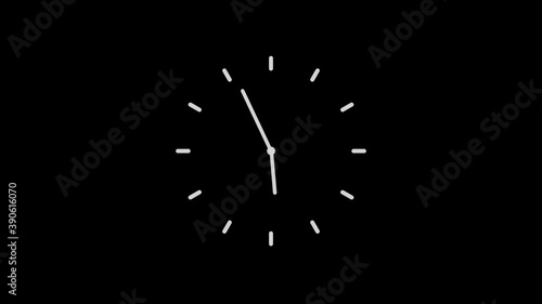 White color 10 second counting down clock isolated on black background