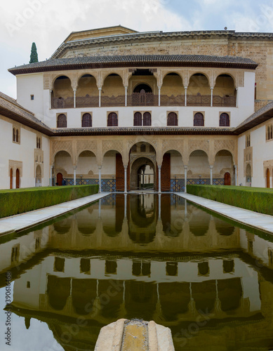 palace of the nazaries in the alhambra with water in front