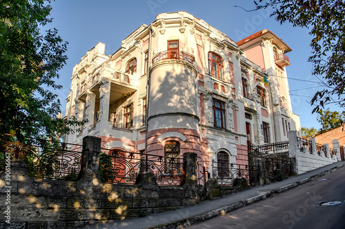 The famous historic house mansion in Art Nouveau style in the historic part of Vinnytsia, Ukraine. September 2020