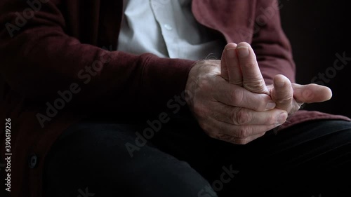 Wallpaper Mural Aged man feeling pain in hand, inflammation of joints, rheumatoid arthritis Torontodigital.ca