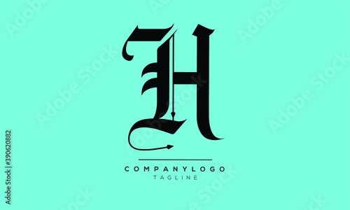 H initials monogram letter text alphabet logo design