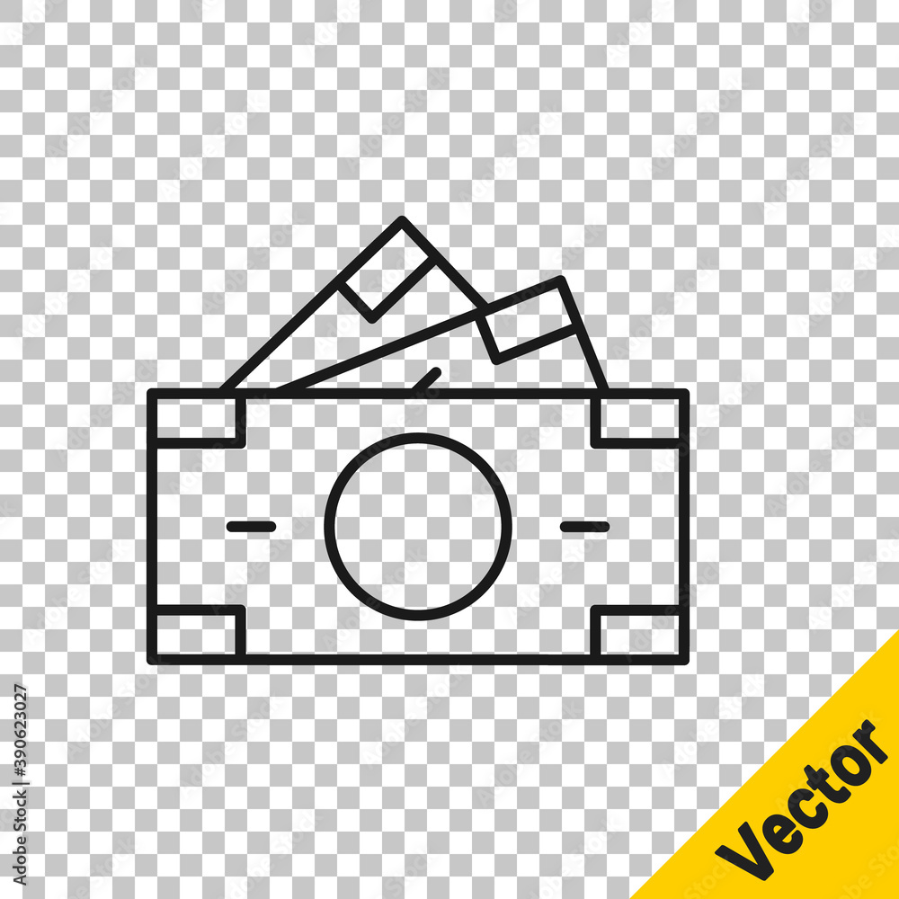 Black line Stacks paper money cash icon isolated on transparent background. Money banknotes stacks. Bill currency. Vector. Black line Stacks paper money cash icon isolated on transparent background. Money banknotes stacks. Bill currency. Vector.