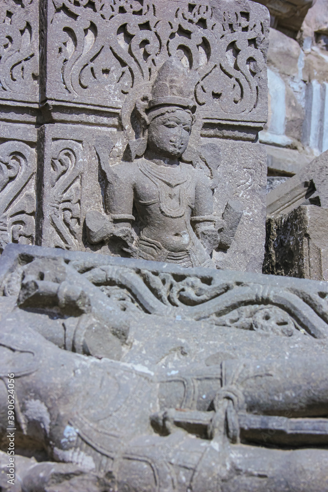 Old temple building designing pillar and wall Old temple building designing pillar and wall