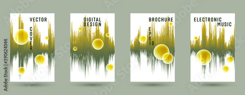 Music banners set with sound wave background.