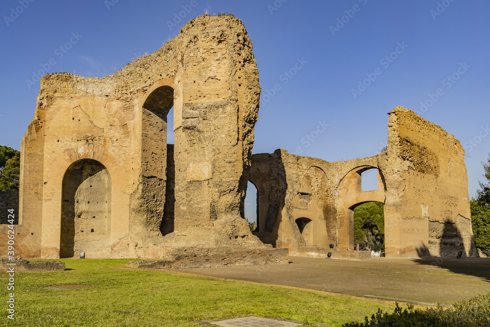 Ruins of the Baths of Caracalla (Terme di Caracalla). These were one of