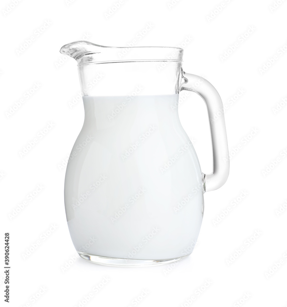 Jug of fresh milk isolated on white Jug of fresh milk isolated on white