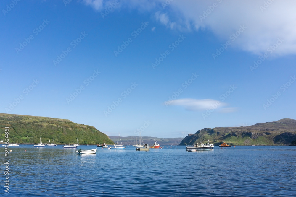 The harbour of Portree on the Isle of Skye