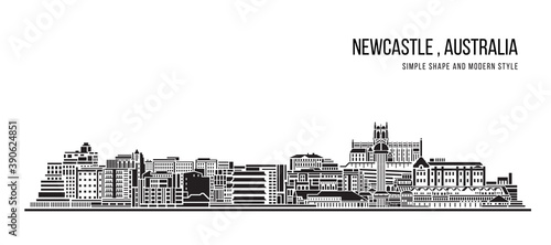 Cityscape Building Abstract shape and modern style art Vector design -   Newcastle city , Australia