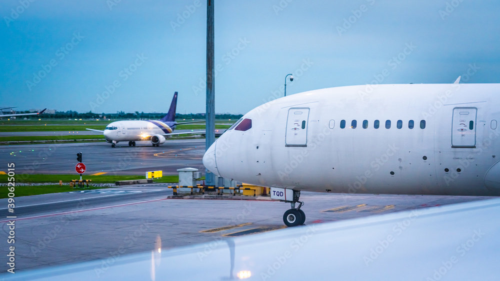 Commercial Aircraft Parking At The Airport Commercial Aircraft Parking At The Airport