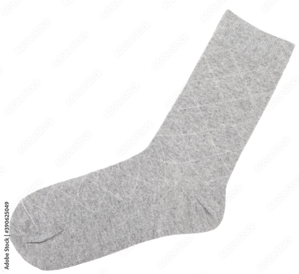Grey sock isolated on white Grey sock isolated on white