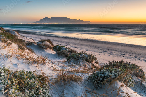Table Mountain at Sunset from Big Bay, Cape Town, South Africa photo