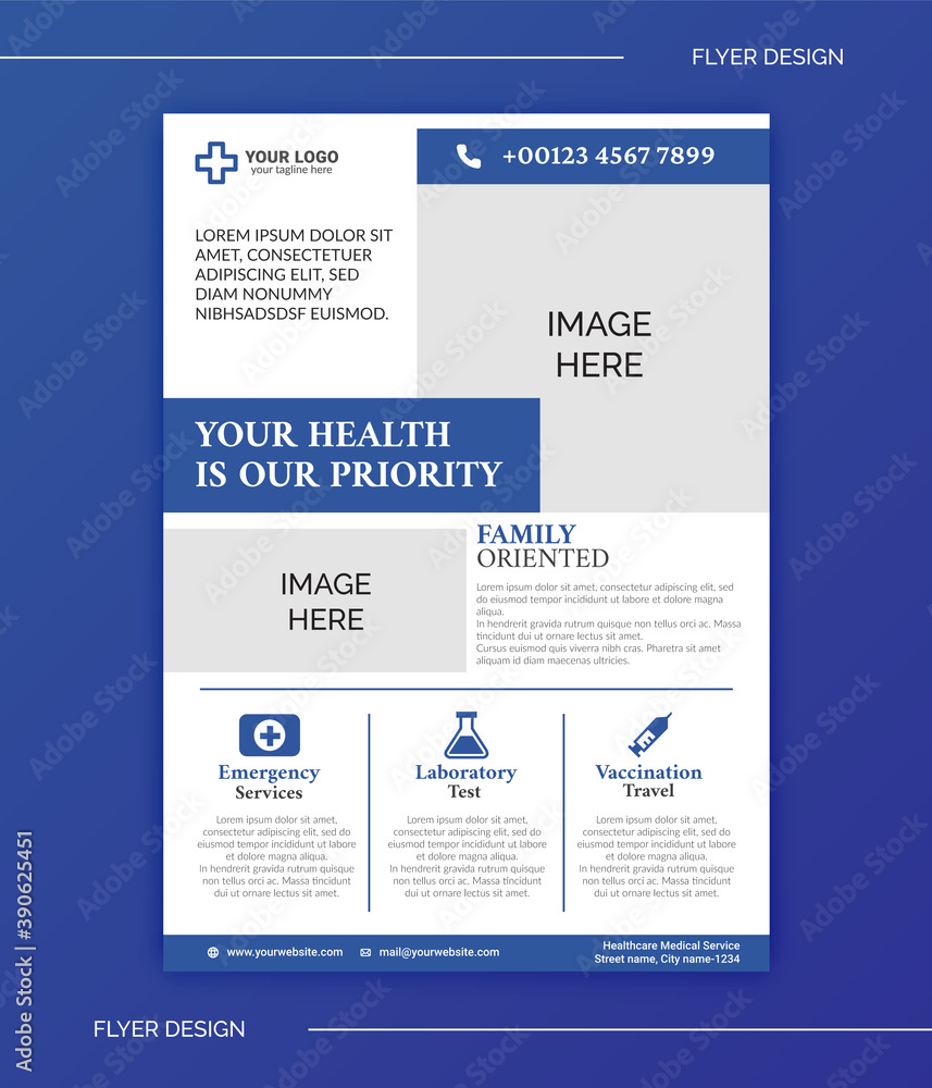 Minimal medical flyer template design. for a report and medical flyer, leaflets design.