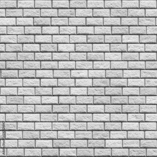 Grey brick wall. Rough light brick wall. Seamless background or texture.