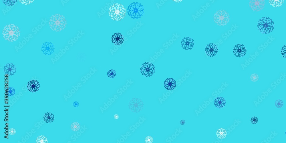 Light blue vector natural layout with flowers.