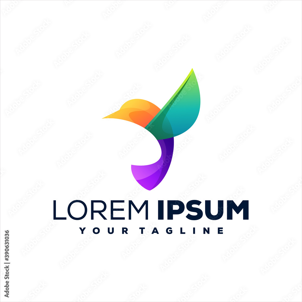Fototapeta premium bird color gradient logo design