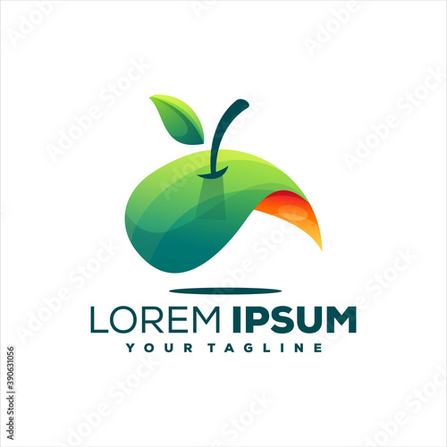 mango fruit gradient logo design