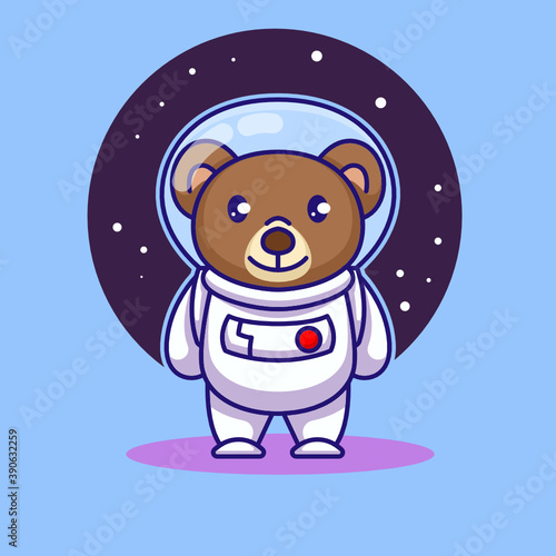 Cute teddy bear with an astronaut costume